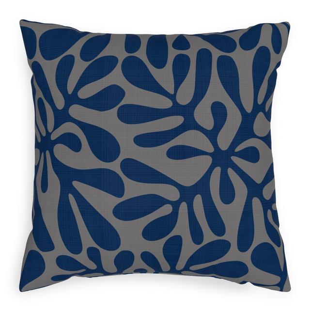Woven Pillows: Block Print Texture, Black, 20x20, Single Sided, Blue, Baltic