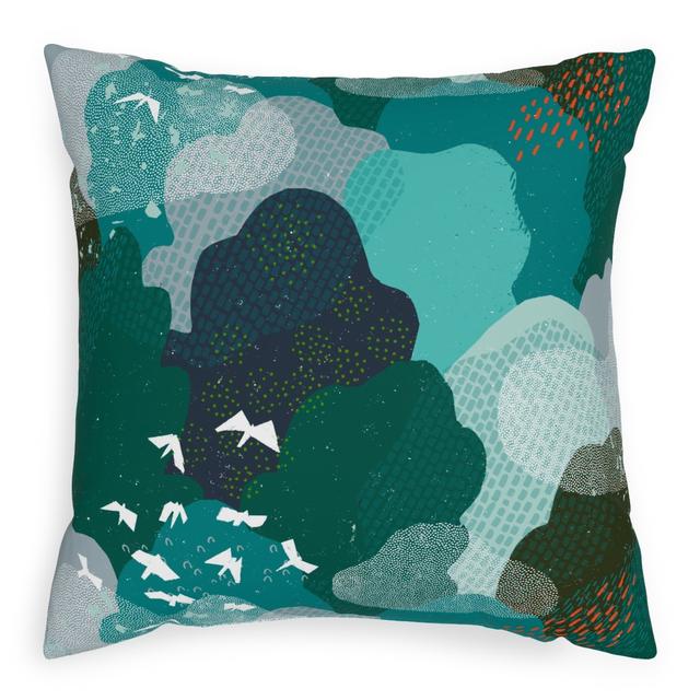 Woven Pillows: Forest Bird's Eye View - Green, Beige, 20x20, Single Sided, Green, Classic Green