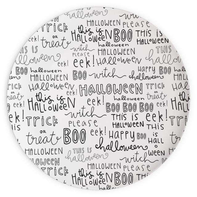 Plates: Halloween Words - White, 10x10, White