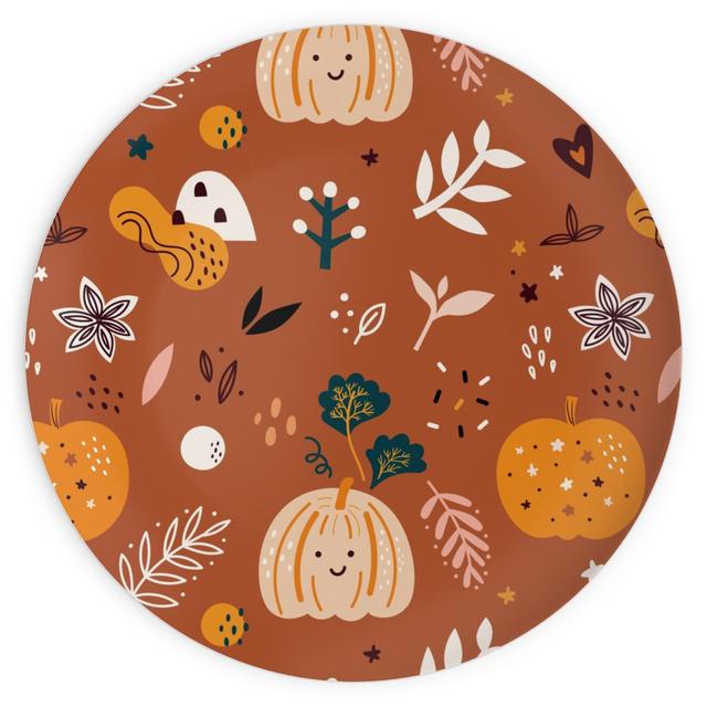 Plates: Autumn Pattern - Orange, 10x10, Orange