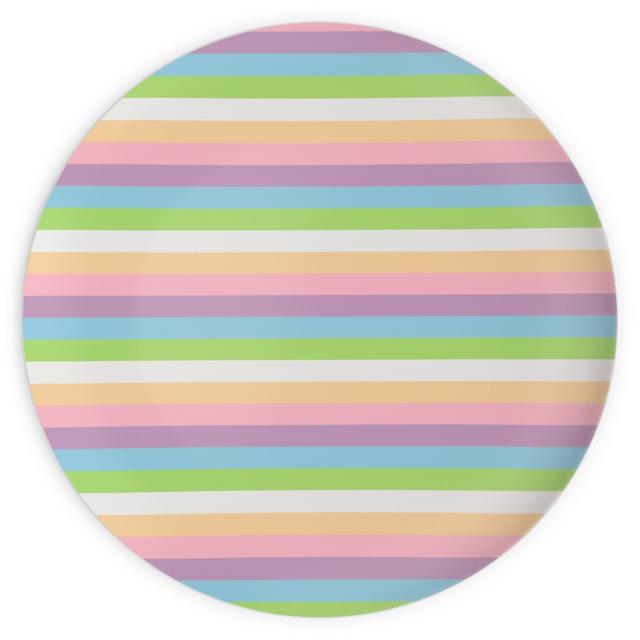 Plates: Multi Colored Stripes - Pastel, 10x10
