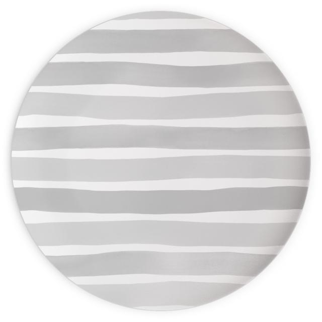 Plates: Imperfect Watercolor Stripes, 10x10, Gray, Silver Lining