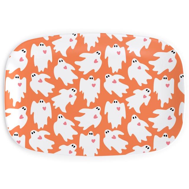 Serving Platters: Halloween Ghosts With Hearts - Orange