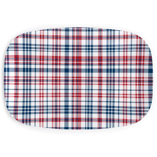 Serving Platters: American Plaid - Blue and Red, Multicolor