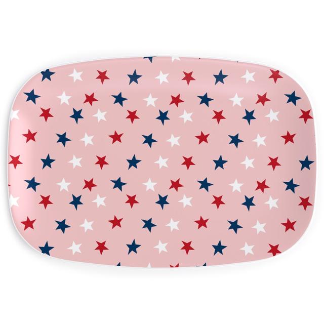 Serving Platters: Patriotic Stars, Pink, Bright Pink