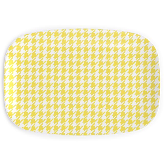 Serving Platters: Happy Houndstooth, Yellow, Lemon
