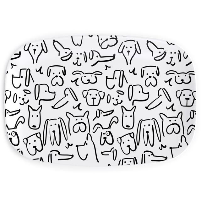 Serving Platters: Playful Pups - Black and White