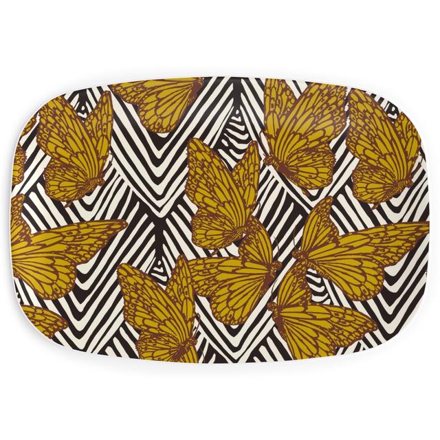 Serving Platters: Enchanted Butterfly - Gold, Yellow, Classic Yellow