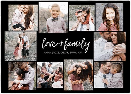 60 Piece Puzzles: Love And Family, Black