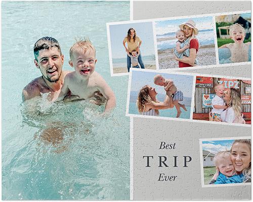 Custom Photo Puzzles: Family Film Strip, 520 Pieces, Gray, silver lining
