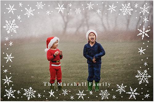 Custom Photo Puzzles: Snowflake Border, 1014 Pieces, White