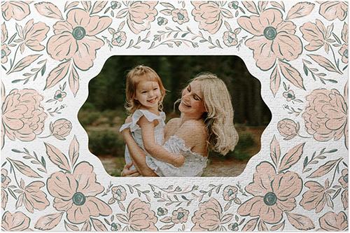 Custom Photo Puzzles: Classic Floral Border, 1014 Pieces, White