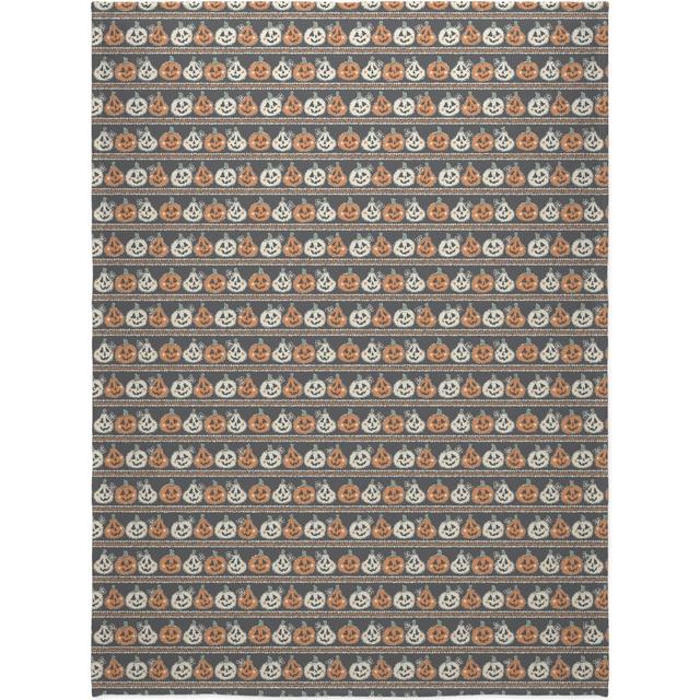 Happy Pumpkins Halloween Photo Blanket - Cozy Fall Throw