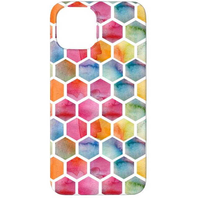 Custom iPhone 11 Pro Cases: Watercolour Hexagons - Multi, Silicone Liner Case, Matte Finish