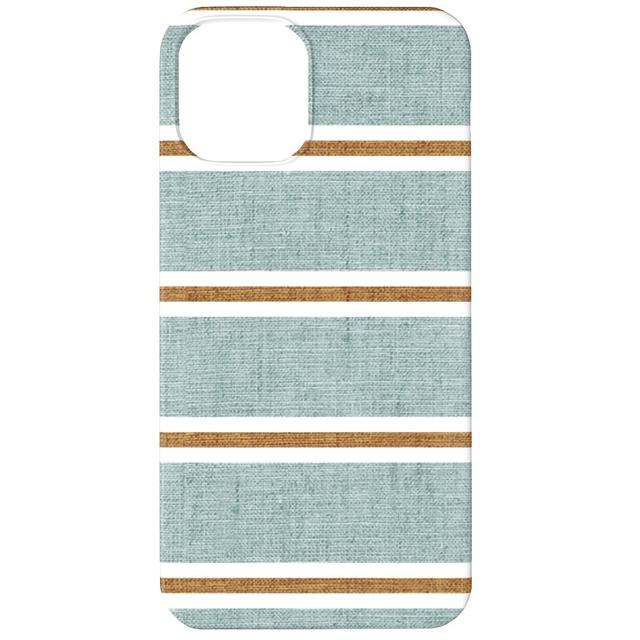 Custom iPhone 11 Cases: Stripes, Magnolia Flowers Coordinate - Rust on Blue, Slim Case, Matte Finish, Green, Classic Green