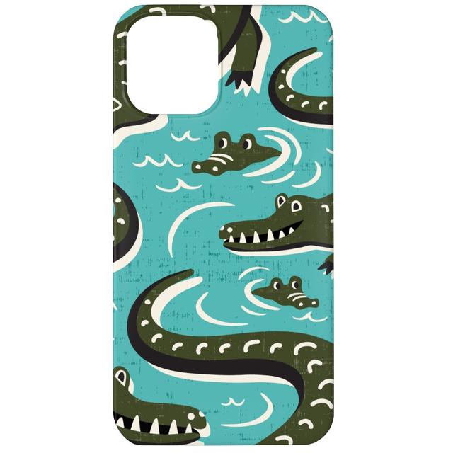 Custom iPhone 11 Cases: Down in the Bayou - Alligator Aqua, Slim Case, Matte Finish, Blue, True Blue