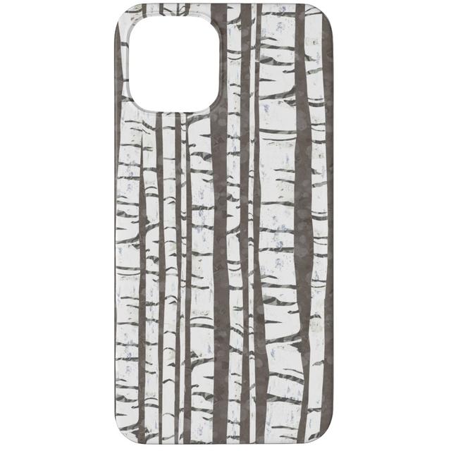 Custom iPhone 12 Pro Cases: Birch Forest - Gray, Slim Case, Matte Finish, Gray