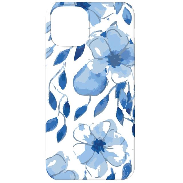 Custom iPhone 12 Cases: the Flow of the Garden - Blue, Silicone Liner Case, Matte Finish, Blue, True Blue