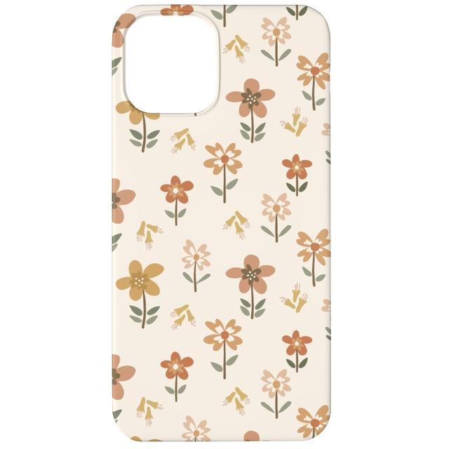 Custom iPhone 12 Cases: Retro Park Wildflowers, Slim Case, Matte Finish, Beige, Pearl