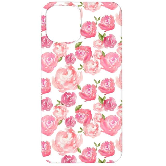 Custom iPhone 12 Cases: Watercolor Floral - Pink, Slim Case, Matte Finish, Pink, Bright Pink