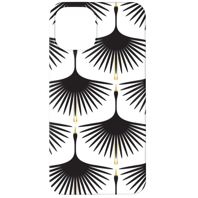 Custom iPhone 12 Cases: Art Deco Swans, Slim Case, Matte Finish, White