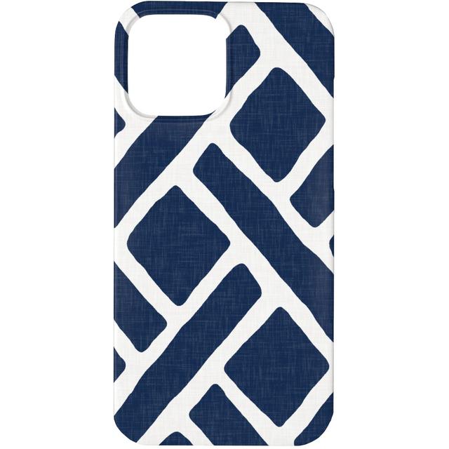 Custom iPhone 13 Pro Cases: Savannah Trellis, Silicone Liner Case, Matte Finish, Blue, Silhouette
