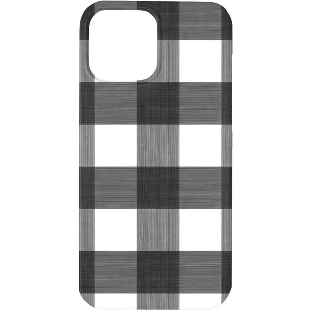 Custom iPhone 13 Pro Cases: Cross Hatch Plaid, Silicone Liner Case, Matte Finish, Black, Metal