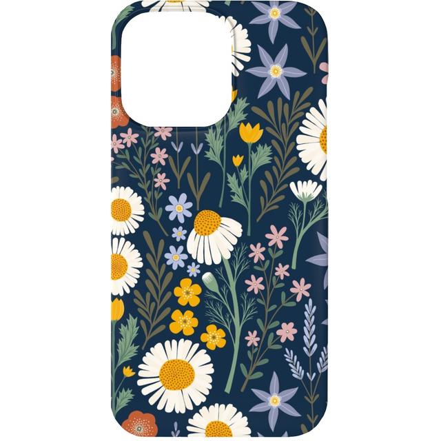 Custom iPhone 13 Cases: British Spring Meadow - Navy, Silicone Liner Case, Matte Finish, Multicolor