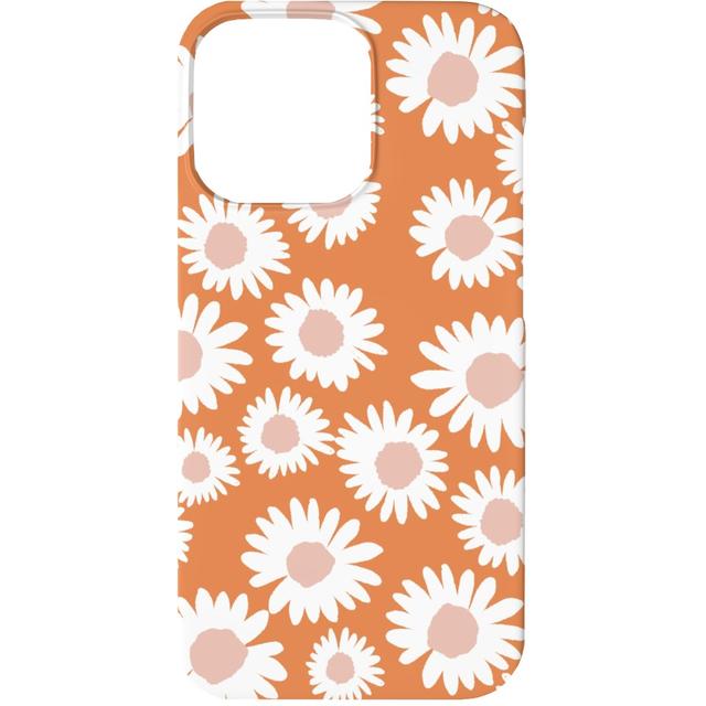 Custom iPhone 13 Cases: Boho Daisies - Flowers - Muted Orange and Blush, Slim Case, Matte Finish, Orange
