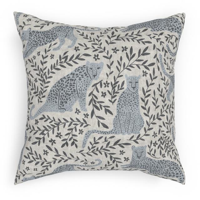 Woven Pillows: Jungle Cat, White, 18x18, Double Sided, Gray, Smoke