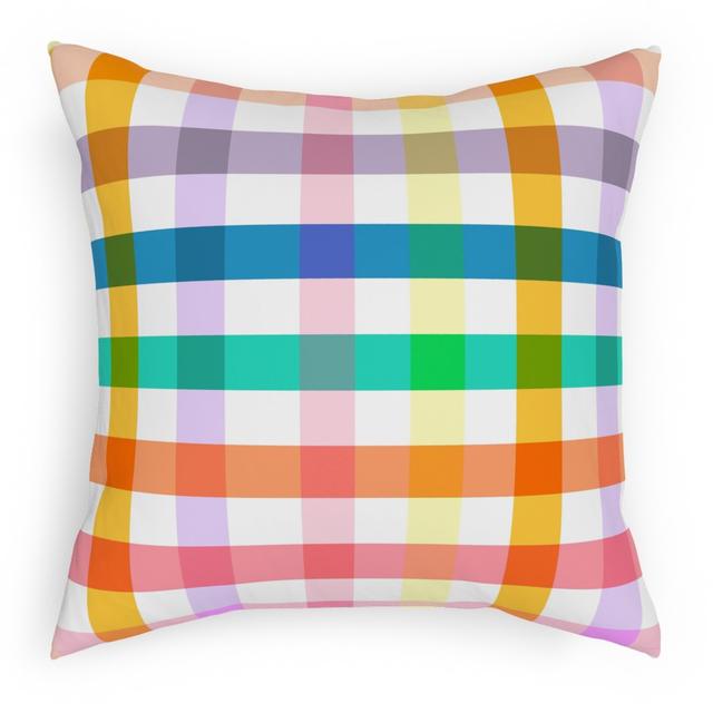 Woven Pillows: Joyful Summer Picnic Gingham - Multi, White, 18x18, Double Sided