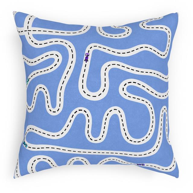 Woven Pillows: Speed Racers, White, 18x18, Double Sided, Blue Bonnet