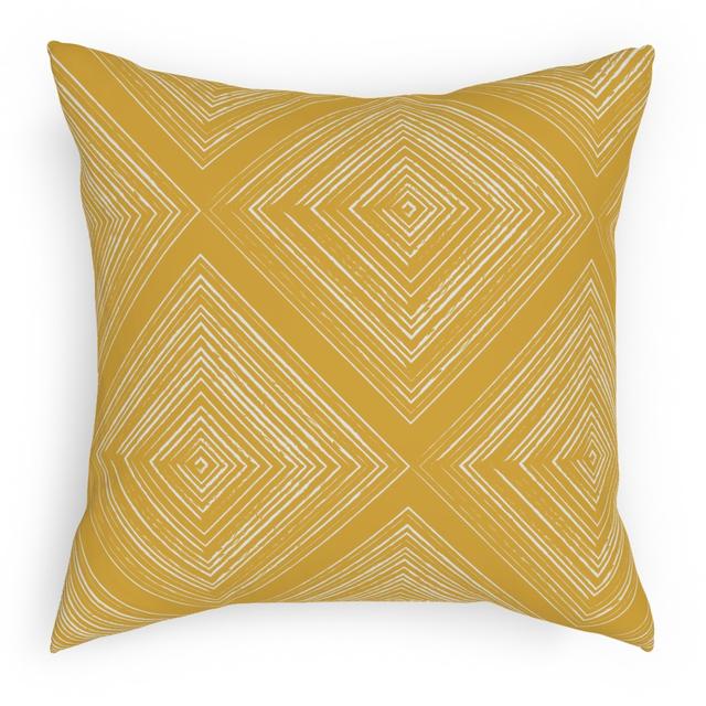Woven Pillows: Modern Farmhouse - Mustard, White, 18x18, Double Sided, Yellow, Classic Yellow