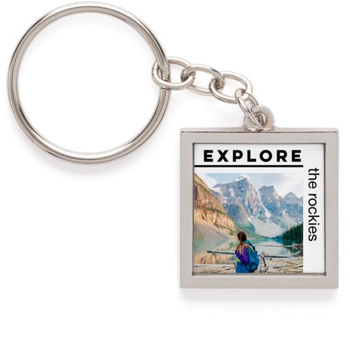 Pewter Key Rings: Always Explore, White