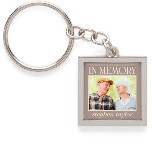 Pewter Key Rings: In Memory, Beige, antique white
