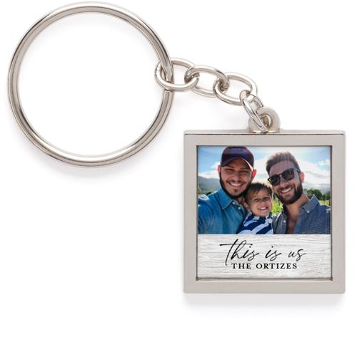 Pewter Key Rings: Woodgrain Family, Black