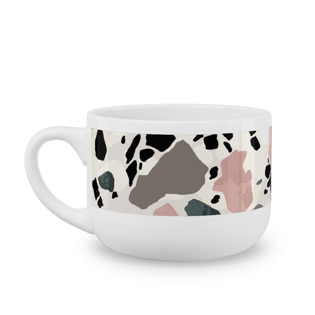 White Latte Mugs: Terazzo Inspired - Multi Latte