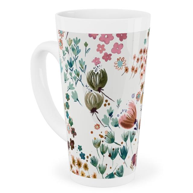 Mugs: Meadow Flowers - Multi Tall Latte Mug, 17oz