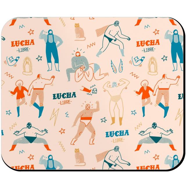 Mouse Pads: Mexican Lucha Libre - Beige, Pearl