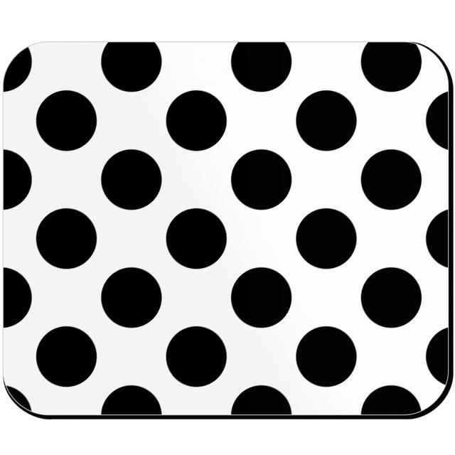 Mouse Pads: Polka Dot - Black and White, Black