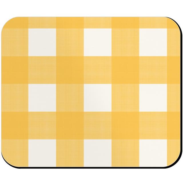 Custom Mouse Pads: Cross Hatch Plaid, Orange, Mango