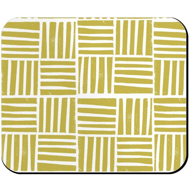 Mouse Pads: Thatch Stripe Grid - Yellow, Classic Yellow
