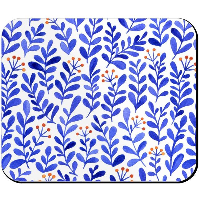 Mouse Pads: Leaves - Blue, True Blue