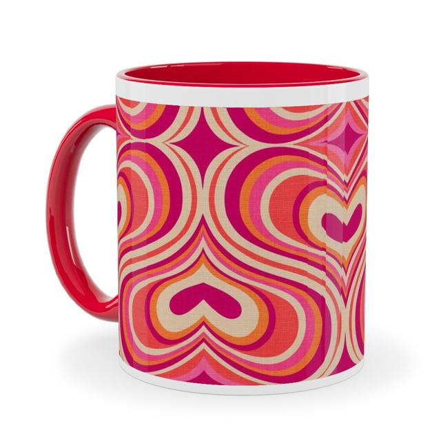 Red Photo Mugs: I Think I Love You - Red Ceramic Mug