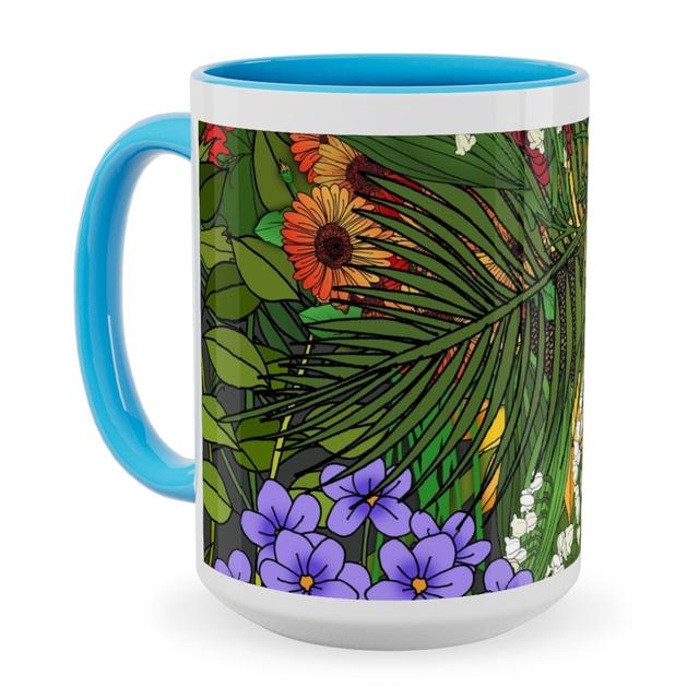 Light Blue Photo Mugs: Botanic Garden Ceramic, 15oz