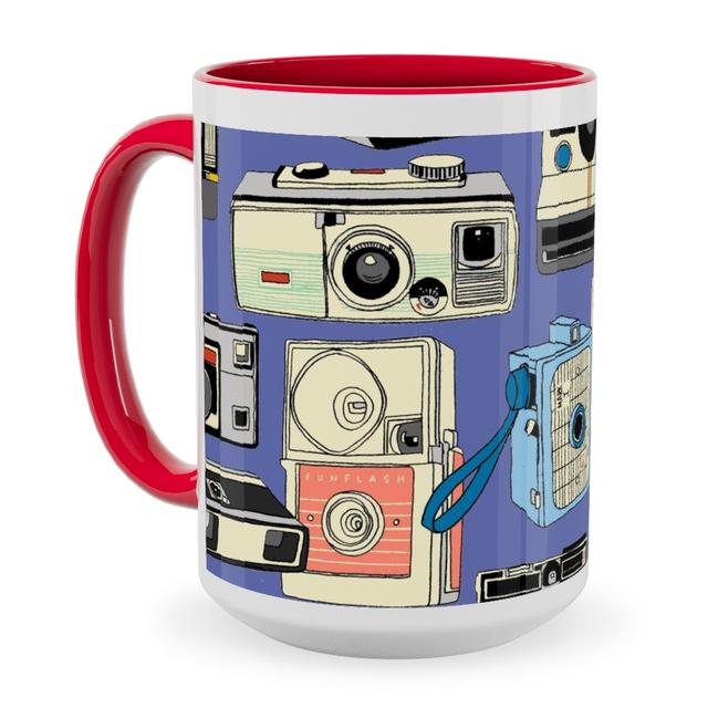 Red Photo Mugs: Make It Snappy Ceramic, 15oz, Cornflower