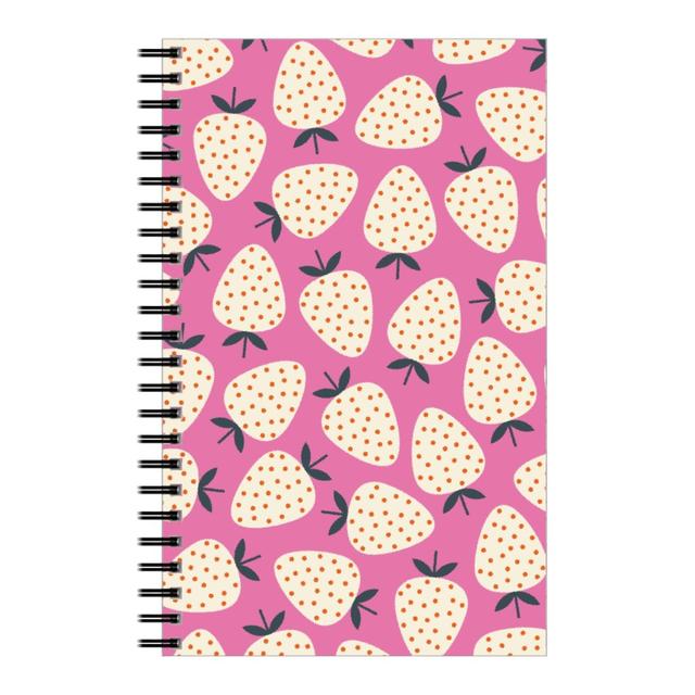 Personalized Notebooks: Strawberries - Cream on Pink, 5x8, Pink, Bright Pink