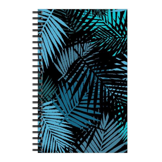 Personalized Notebooks: Tropical Leaves - Blue and Green, 5x8, Blue, True Blue