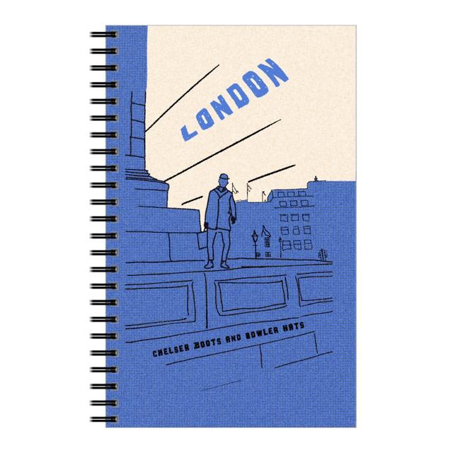 Personalized Notebooks: Chelsea Boots & Bowler Hats, 5x8, Blue, True Blue