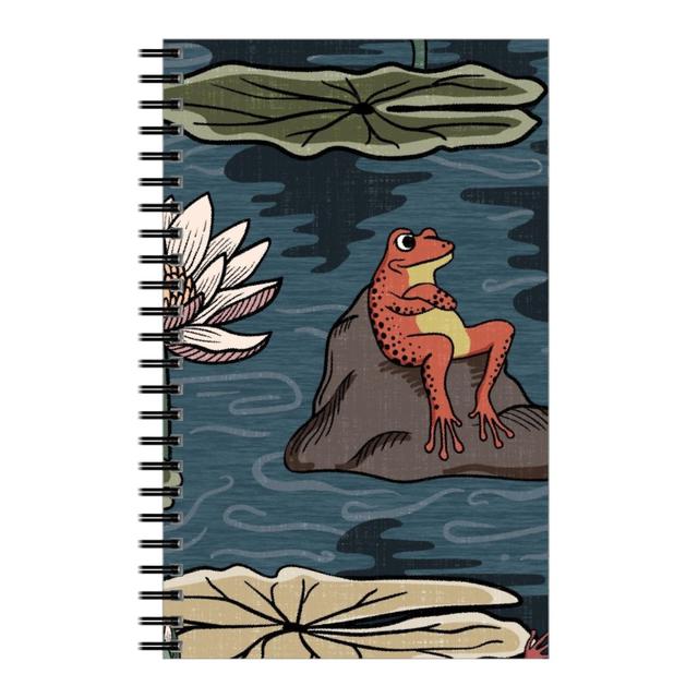Personalized Notebooks: Quirky Frogs Dancing in the Moonlight on Lily Pads, 5x8, Blue, True Blue